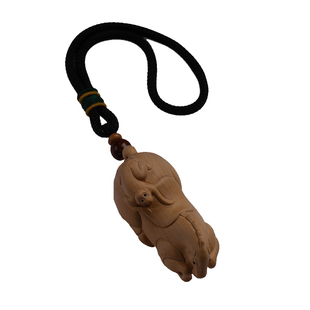 大善堂黄杨木生肖马手把件马上封侯手把件创意摆件挂件随身盘玩