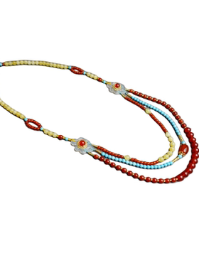 瑶光 花未央原创飞天敦煌三层撞色长项链组合 唐风战国袍配饰包邮