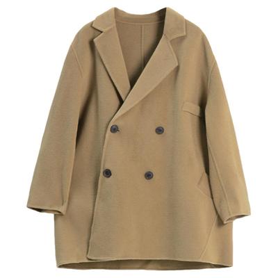 双面呢含羊毛羊绒大衣女