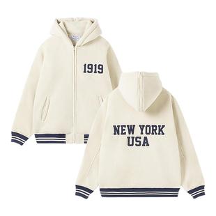 Champion冠军外套男秋季新款仿羊羔绒海军领抓绒夹克女美式潮服