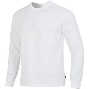 耐克官方正品男款长袖T恤白色刺绣标新款纯棉运动服圆领卫衣DO739