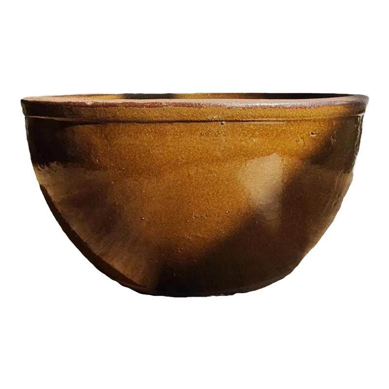 陶瓷和面盆家用老式猪油盆带盖发酵盆腌肉盆土陶盆揉面盆腌菜瓦盆