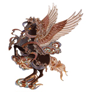 敦煌研究院翼马木质冰箱贴博物馆文创磁贴装饰马年新款纪念品礼物