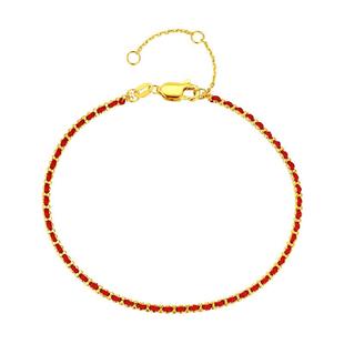 佐卡伊 叠戴百搭单品18k金红绳手链本命年转运手绳可调节送女友