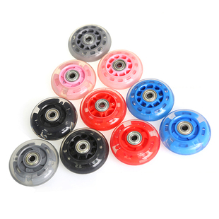 溜冰鞋轮子直排轮PU闪光轮耐磨高弹发光轮滑旱冰滑板车活力板轱辘