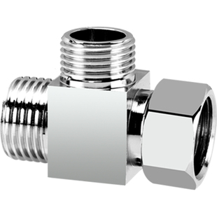 黄铜三通分水器活接4分水龙头活结分流器一进二出接头水管配件厚