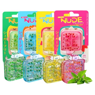 泰国直邮JintanNUDE仁丹四层无糖爆珠薄荷润喉糖口香糖30粒口臭糖