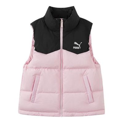 PUMA彪马女童羽绒马甲时尚防风雨