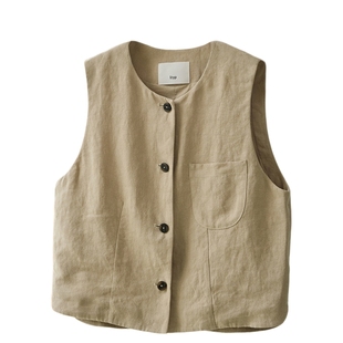 ltyp旅途原品 新店专享五折NO.10 100%亚麻简约轻薄背心马夹女