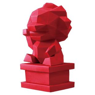 招福招财转运纸米星球南田左雨联名招财小狮纸模型打工人办公摆件