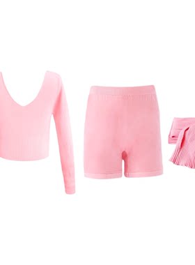 儿童舞蹈服毛衣套装女童针织外套