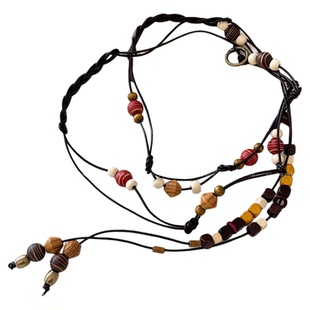 薛凯琪同款复古民族风串珠腰链女小众设计百搭编绳腰带腰间配饰品