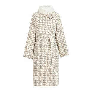 朗姿/MOJO AVENUE莫佐美拉德静奢风羊毛大衣可拆水貂毛领202