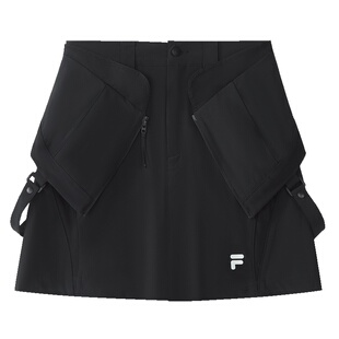 FILA FUSION斐乐潮牌女子梭织裙2025夏季新款时尚休闲吊带半身裙