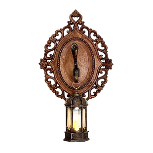 复古氛围感欧式墙饰工艺品软装饰挂画圆形法式木雕挂件美式高级感