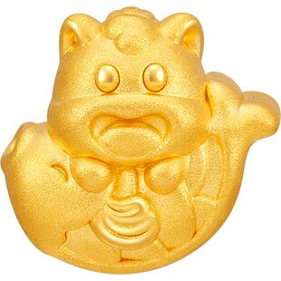 明牌珠宝马大哈硬金串珠 黄金五福马生肖转运珠足金手串AFP1358