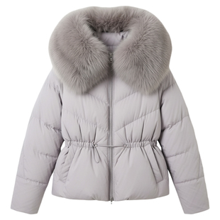 故都有雪丨新国标90白鸭绒短款复古真狐狸大毛领羽绒服厚外套8119
