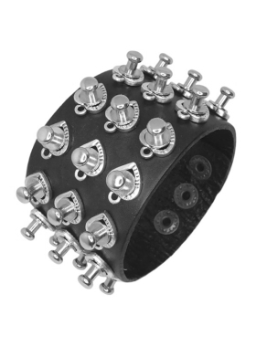 粗犷而古朴线条爱心棕色牛皮手链