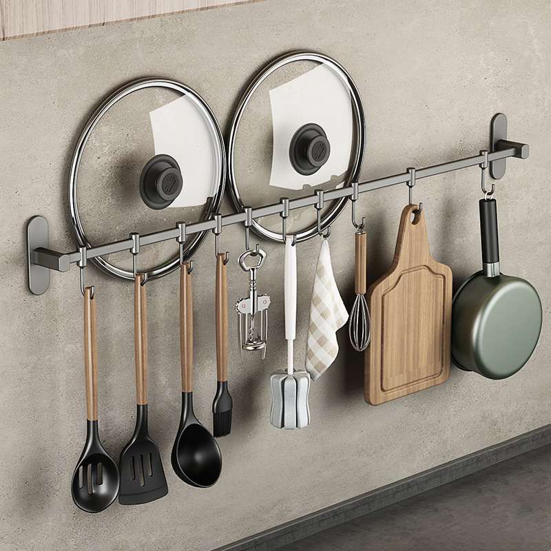 新品 厨房挂钩免打孔不锈钢壁挂式厨具收纳架置物架 厨卫活动挂件