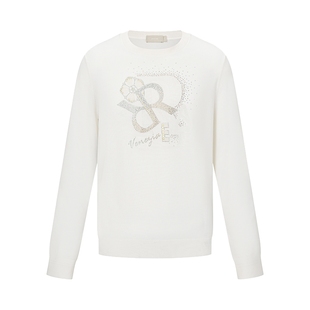 RARE威雅男装2025秋冬新款男士绵羊毛针织衫品牌主题图案长袖毛衫