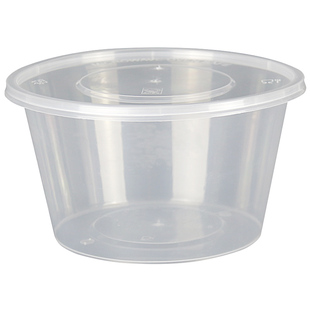 圆形1000ML一次性餐盒外卖快餐打包盒塑料加厚透明饭盒餐具小汤碗