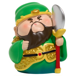 「关关难过关关过」二爷关公工位情绪稳定神器车载桌面小摆件礼物