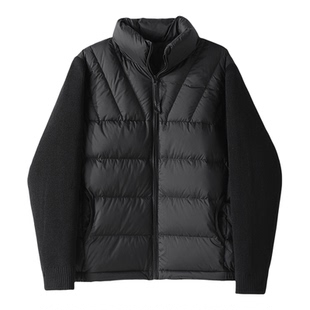 LUUD 90白鸭绒立领排骨羽绒服拼针织毛衣马甲假两件拉链保暖外套