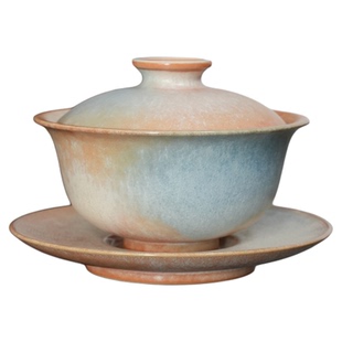 油蓝 三才盖碗景德镇高温颜色釉精致盖碗茶杯松针釉主人杯 160ml