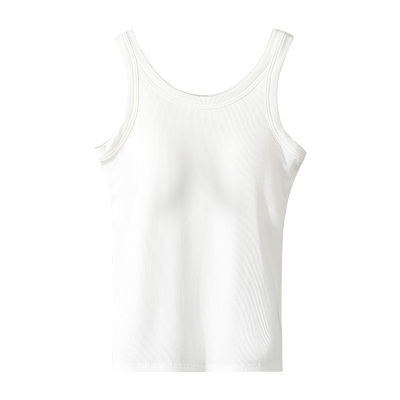 蕉白文胸一体吊带背心美式无袖