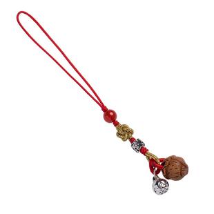 琼睿好运连连手机挂绳短款核桃花篮平安手机链吊坠纯银手工挂u盘包包挂件精致挂饰品