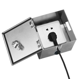 304不锈钢防溅水开关插座小配充电箱室外带密码锁电动车防盗盒子