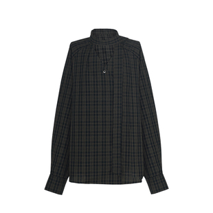 soolrok 松未韵一 高智开局 小众设计感v领飘带两色衬衫上衣