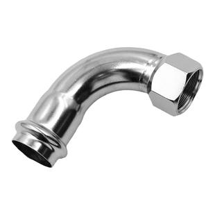 304不锈钢双卡压内丝弯头内螺纹卡压90度转换弯头薄壁管子卡压管