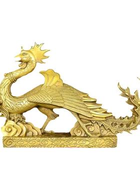 纯铜摆件龙凤呈祥凤凰结婚礼品