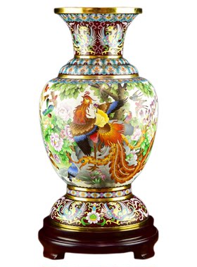 戴嘉林大师景泰蓝瓶20寸凤舞天骄