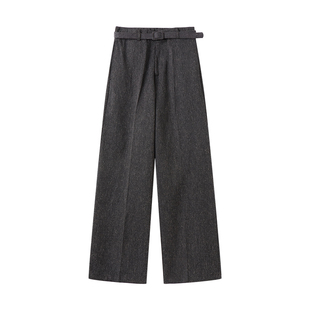 白口阳【缪尔手记】双纱杂色直筒显瘦西裤加厚秋冬2025年男女同款