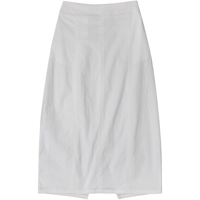 PURITY小众简约拉链花苞裙遮胯中长款休闲显瘦夏女时尚百搭半身裙