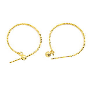 S925纯银调节耳圈耳环DIY耳饰配件麻花硅胶珠大耳勾自带耳塞耳圈