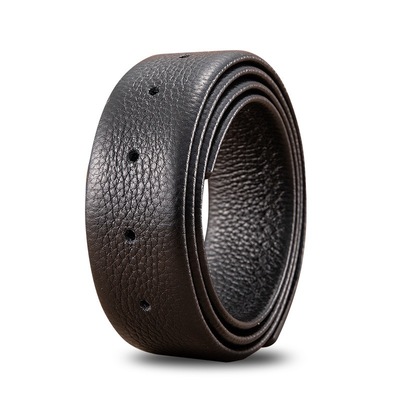 男士无头皮带板扣平滑扣打孔皮带