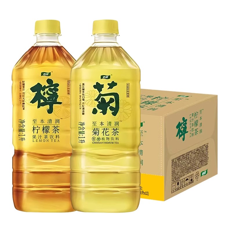 整箱速发怡宝柠檬茶菊花茶大瓶装植物饮料1L*12瓶清润茶果汁