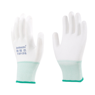 PU涂指手套尼龙涂掌电子厂无尘车间工厂涂胶工作劳保耐磨防滑透气