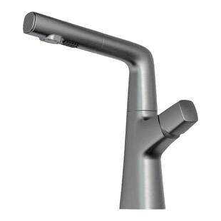 德国全铜枪灰色面盆水龙头浴室台下盆升降抽拉单孔白色浴室柜龙头