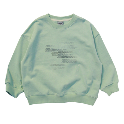 啦芙莱童装儿童漆点做旧英文字母圆卫衣25春季新品男女童长袖9966