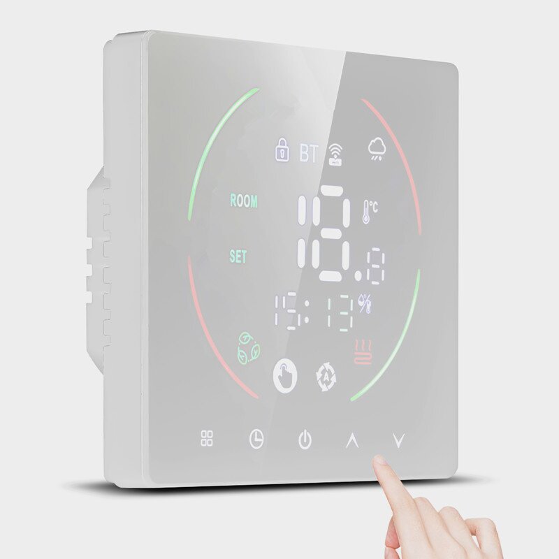 新款LED彩屏智能WIFI地暖温控器发热膜石墨烯电地暖温控器APP控制