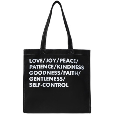 日系帆布包女大容量字母学生