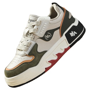 海澜之家鞋子男鞋2025新款冬季真皮厚底增高运动板鞋百搭休闲鞋男