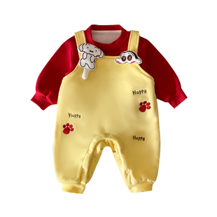 宝宝冬装套装2025新款洋气分体衣服小月龄巨好看冬季加绒时髦穿搭