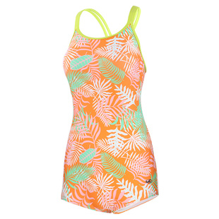 英发泳衣女连体小平角时尚温泉游泳衣2024新款微胖显瘦遮肚泳装