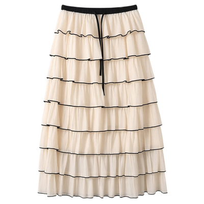 法式奶油千层网纱蛋糕半身裙