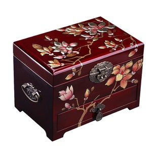 古风妆奁复古中式婚嫁首饰柜结婚礼物陪嫁盒七夕礼品送女友首饰盒